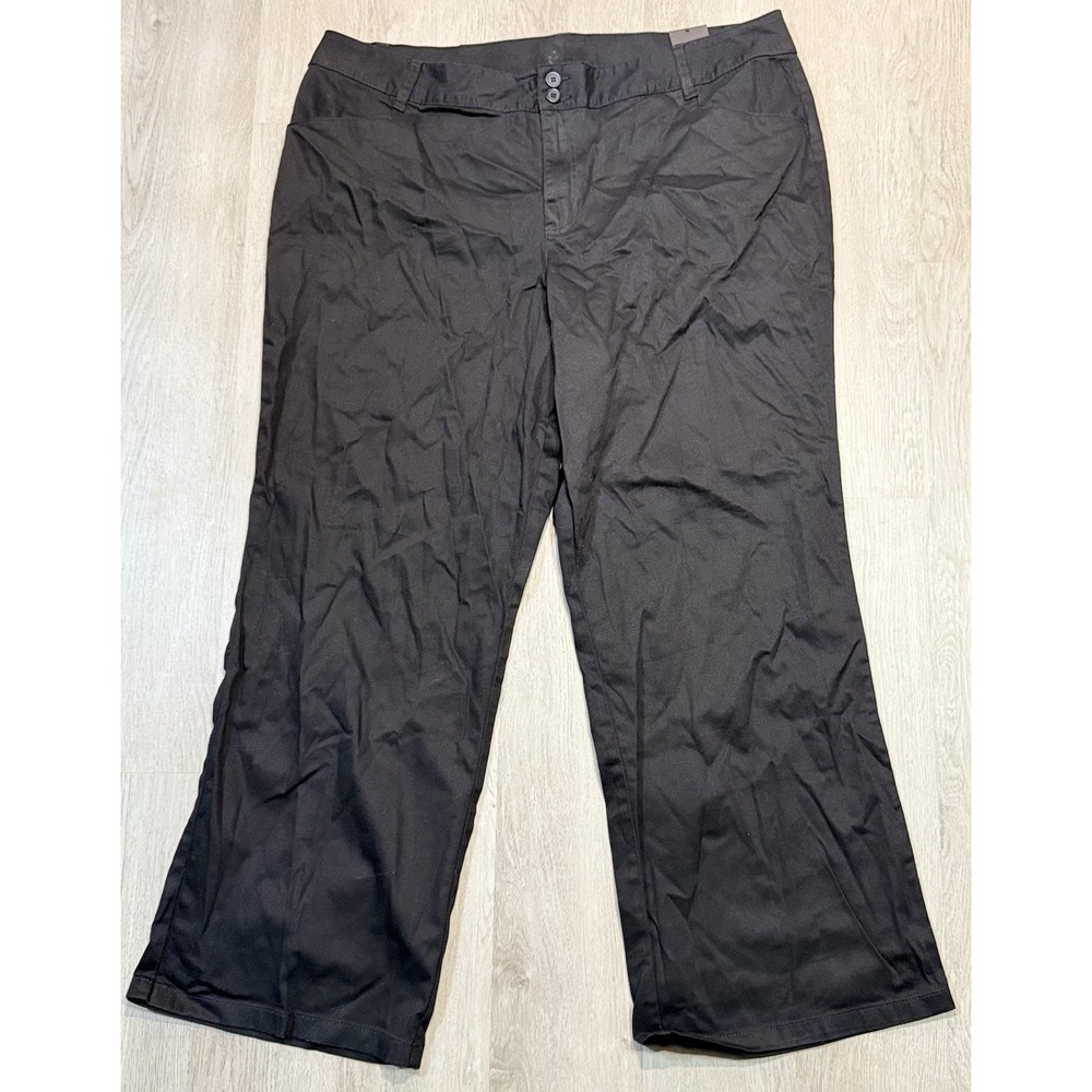 Lane Bryant Straight Leg Pants Women Size 22 Average Black Office Career NWT